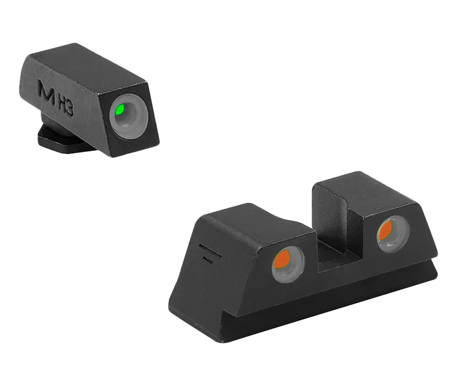 Tru-Dot Sight Set for Glock 42/43/43X/48X - Green/Orange Tritium, Black Frame