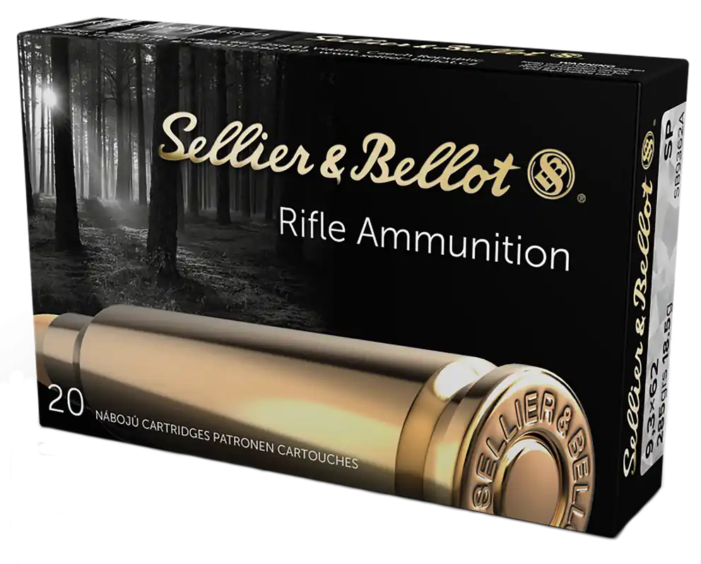 Sellier & Bellot 9.3mmx62 Mauser 286gr Soft Point Rifle Ammo - 20 Rounds per Box
