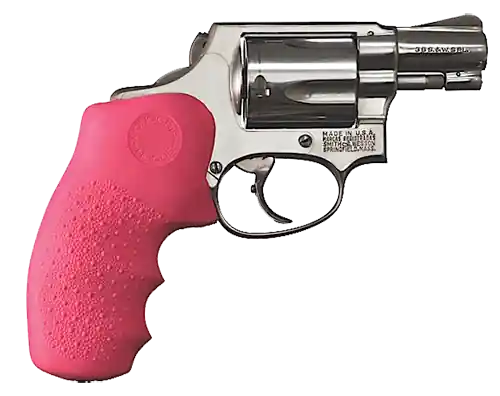 Hogue 60007 Pink Rubber Monogrip for S&W J Frame Round Butt