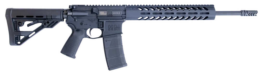 HM Defense HM15FMB556 Defender M5 5.56 NATO Rifle, 16" Barrel, 30+1 Capacity, Black Finish, Mil-Spec Stock & Polymer Grip