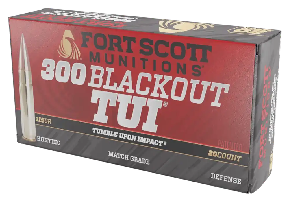 Fort Scott Munitions 300 Blackout 115gr TUI Solid Copper Ammo - 20/Box