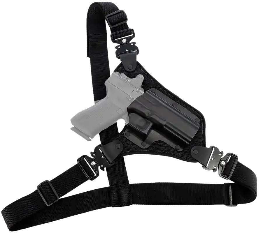 Galco HR872RB Chest Holster for Glock 17 Gen 3-5, Black Hybrid Kydex/Nylon, Fits Up to 58" Chest