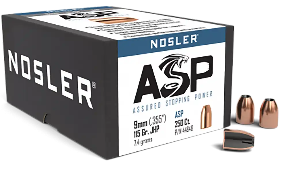 Nosler 44848 9mm 115gr JHP 250 Rounds - Assured Stopping Power