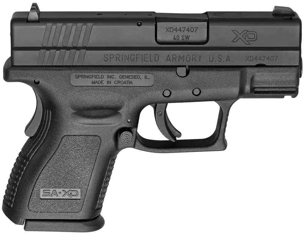 Springfield Armory XD9802HC XD Compact 40 S&W 12+1 Black Melonite 3" Barrel & Slide, Black Polymer Frame with Rail
