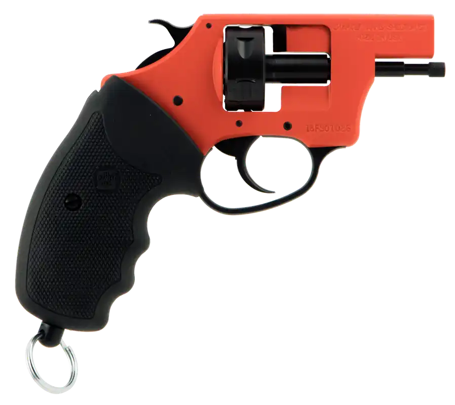 Charter Arms Pro 22 Blank Revolver - Orange Cerakote, 6-Round Capacity, Black Rubber Grips