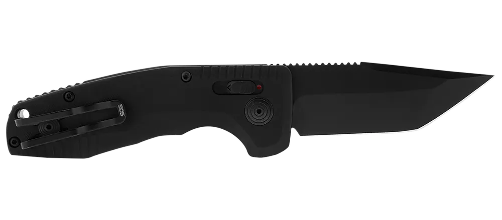 SOG-TAC Auto Compact Tanto Knife with Black TiNi Cryo D2 Steel Blade and Anodized Aluminum Handle