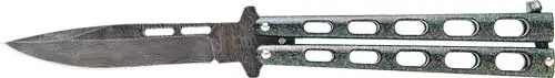 Bear & Son Galaxy Damascus Butterfly Knife - 3.38" Blade