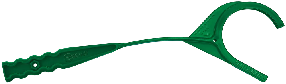 Caldwell Handheld Clay Launcher - Green Plastic, Manual Cocking