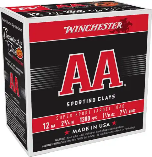 Winchester AA 12GA 2.75" 1-1/8oz #7.5 1300FPS 250-Round Case