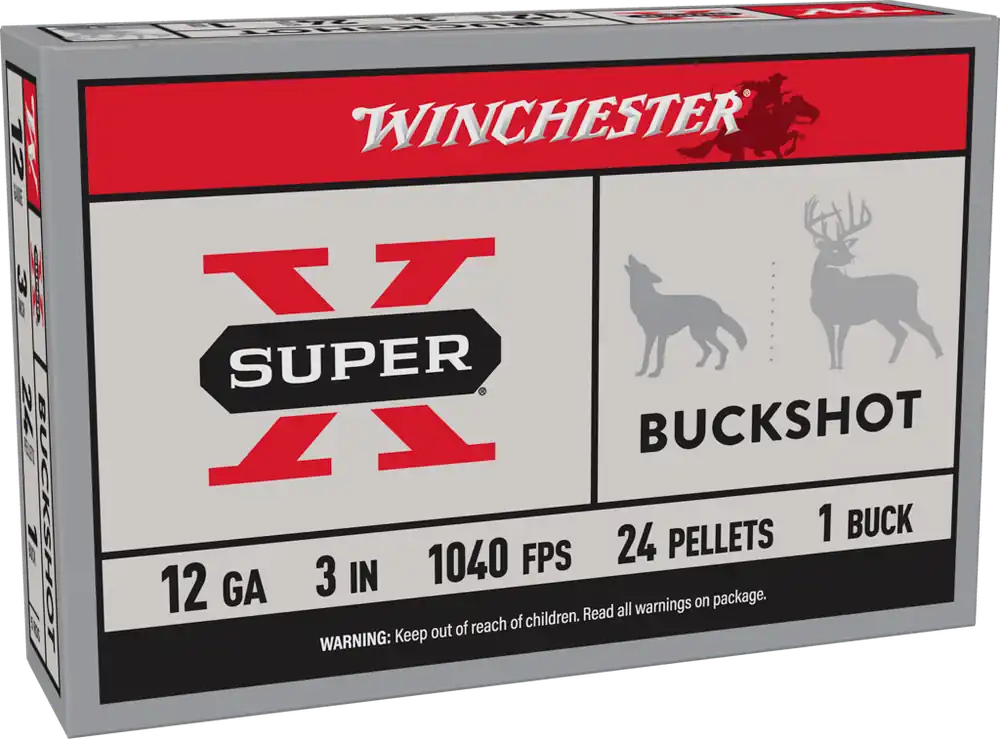 Winchester Super X 12 Gauge 3" 1 Buck Shot Ammo - 5 Rounds per Box, 50 per Case