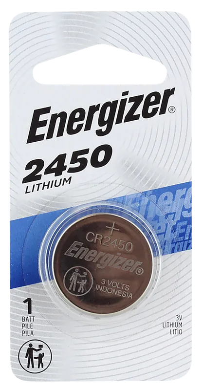 Energizer ECR2450 3V Lithium Coin Battery, 620mAh, Pack of 72