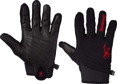 Medium Black/Red Trim Browning Ace Shooting Gloves