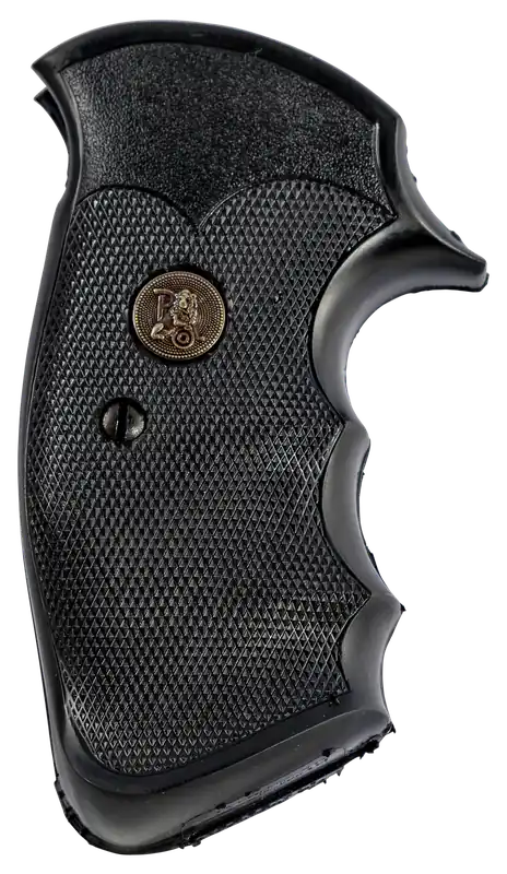 Pachmayr Gripper Professional Grip for S&W K/L Frame Square Butt - Checkered Black Rubber with Finger Grooves