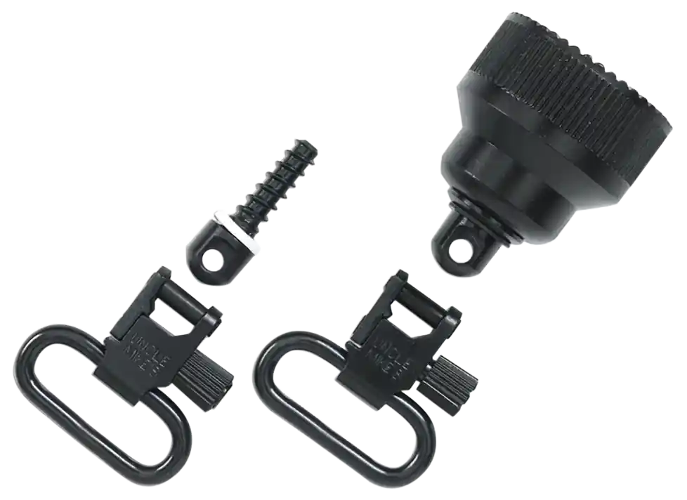 Uncle Mike's 18015 Steel Mag Cap Swivel Set with Quick Detach for Remington 870 - 1" Loop, Blue Finish