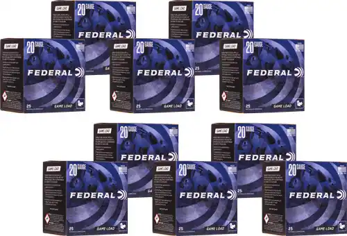 Federal Game Load 20GA 2.75" 7/8OZ #7.5 1210FPS Case Lot