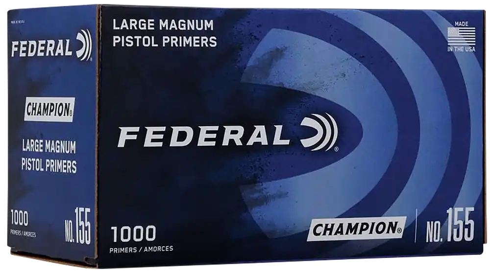 Federal 155 Champion Large Pistol Primers - Multi Caliber, 1000 Count Box, 5-Case Pack