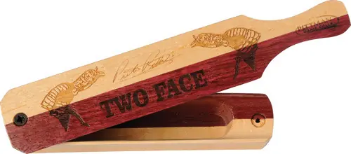 Two Face Box Turkey Call by Pittman Game Calls - Purple Heart/Maple