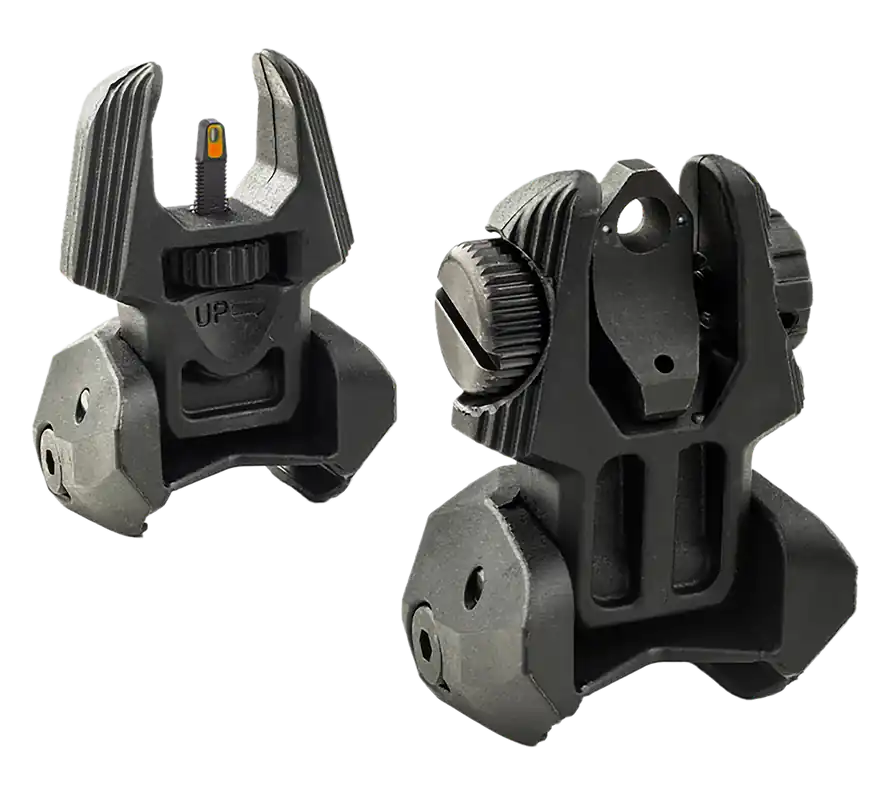 Meprolight USA 403220 FRBS AR-15 Flip-Up Sight Set - Black, Orange Tritium Front, Green Tritium Rear