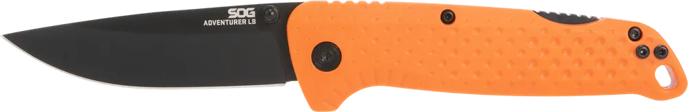 SOG Adventure LB Folding Knife with 3.50" Black TiNi Blade and Blaze Orange Handle