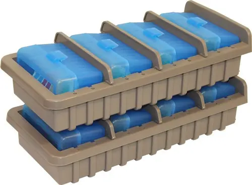 Clear Blue/Dark Ethereal Ammo Rack with 4 RS50 50-Round Flip Top Boxes