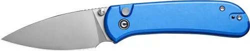 CIVIVI Qubit 2.98" Satin Finish Button Lock Knife - Blue