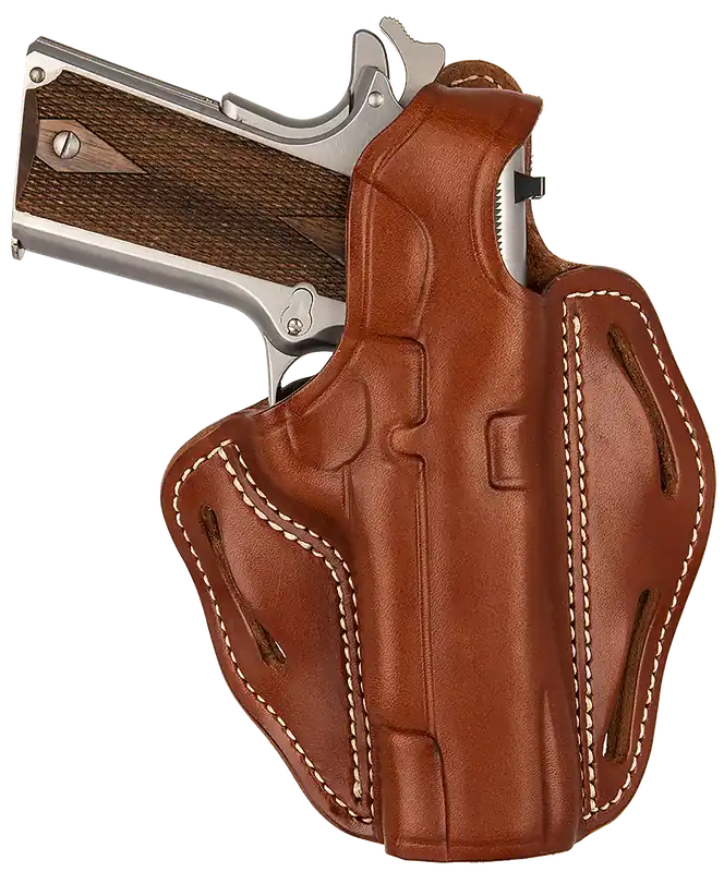 Classic Brown Leather Belt Slide Holster for 4-5" 1911 - 1791 Gunleather BHX1CLCBRR BHX OWB 01