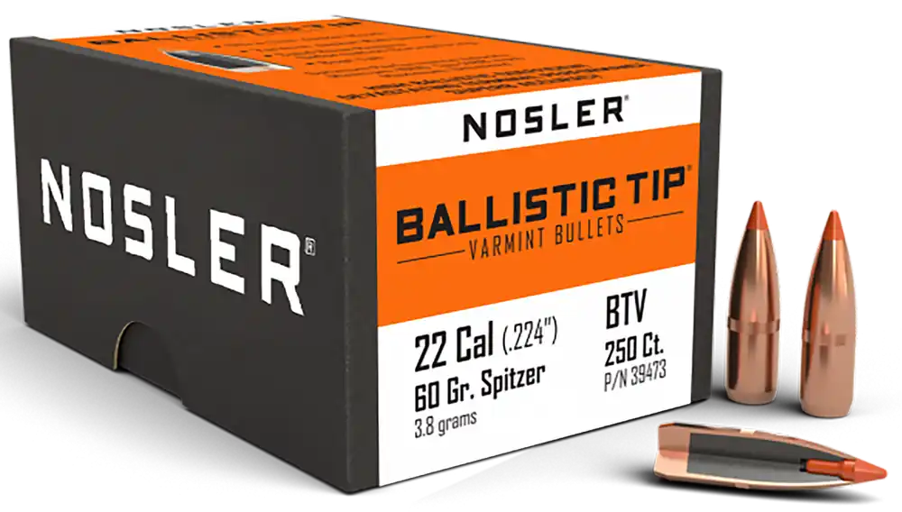 Nosler 39473 22Cal 60gr Ballistic Tip Varmint Bullets - 250 Count