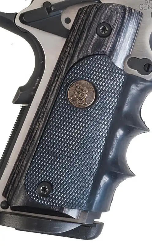 Charcoal Silvertone Pachmayr Laminated Wood Grips 1911