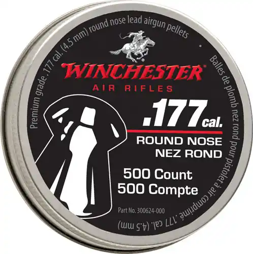 Winchester .177 RN Pellet 500 Count Tin - 6 Pack Case