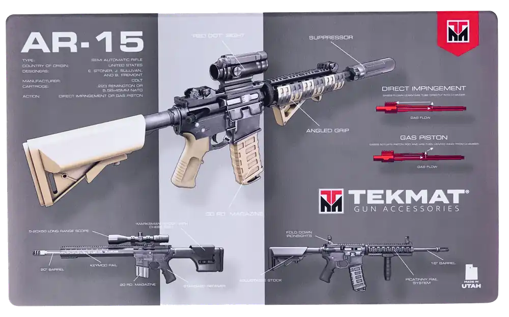 AR-15 Weapons Platform Design Door Mat - Multi-Color Rubber, 42" Long