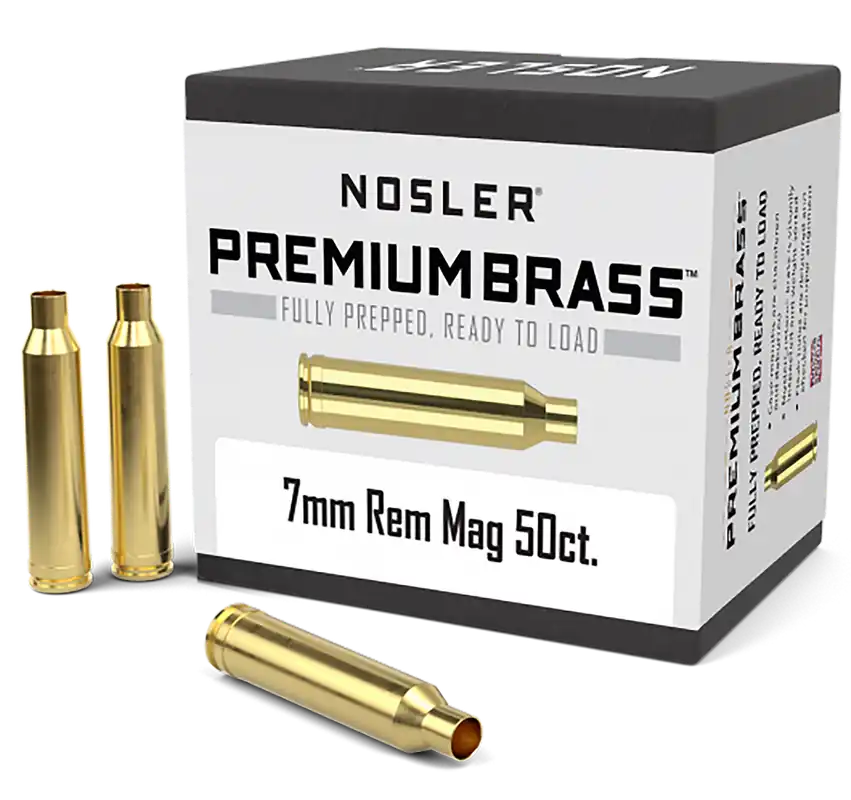 Nosler Premium 7mm Rem Mag Unprimed Rifle Brass - 50 Count
