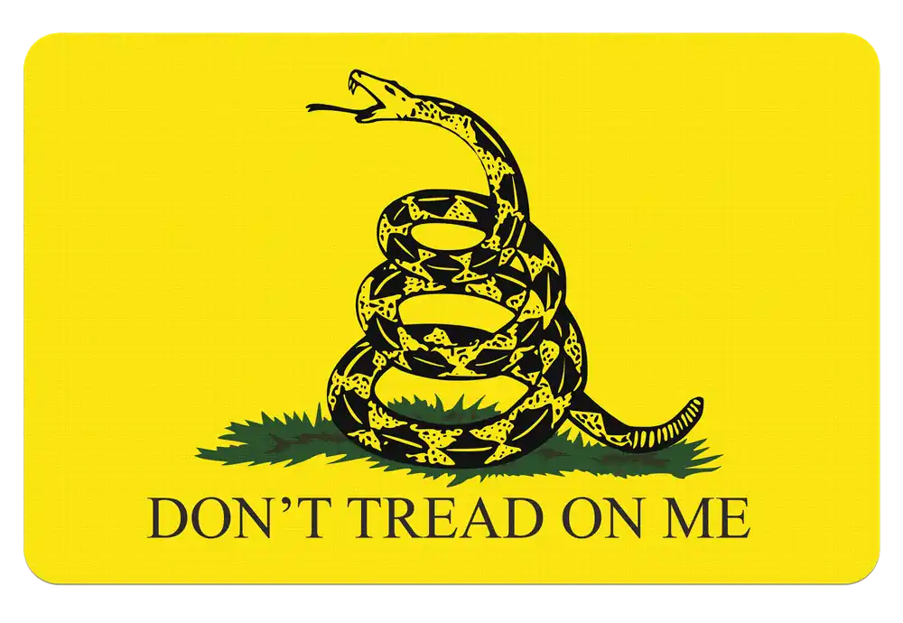 Gadsden Flag Cleaning Mat - 11"x17" Black/Yellow Rubber with Snake Design