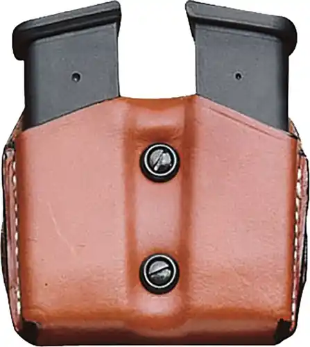 DeSantis OWB Double Mag Pouch for Single Stack 9mm/.40 Leather