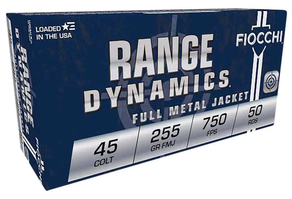 Fiocchi Range Dynamics 45 Colt 225gr CMJ Ammo - 50 Rounds per Box