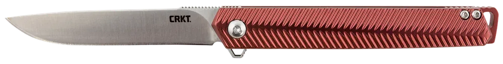 CRKT K820BXP Stylus Folding Knife with 3.18" Satin Blade and Maroon Aluminum Handle