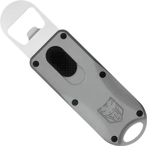 COBRATEC OTF Bottle Opener with Lanyard Loop - 4.62" Grey