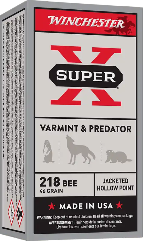 Winchester Super X 218Bee 46gr JHP Ammo - 50 Rounds/Box