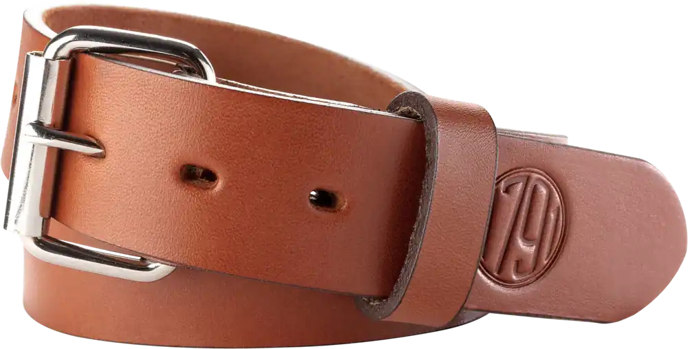 Classic Brown Leather Gun Belt with Buckle Closure - 1.50" Wide, Size 46/50