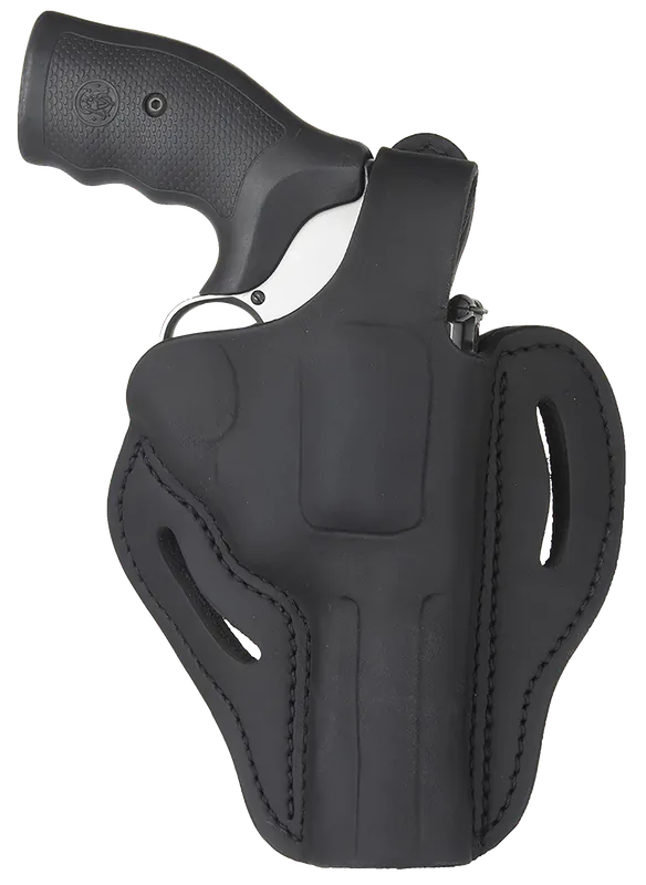 1791 Gunleather RVHX-2 OWB Stealth Black Leather Holster for 4" Barrel, K/L-Frame, Right Hand Belt Slide