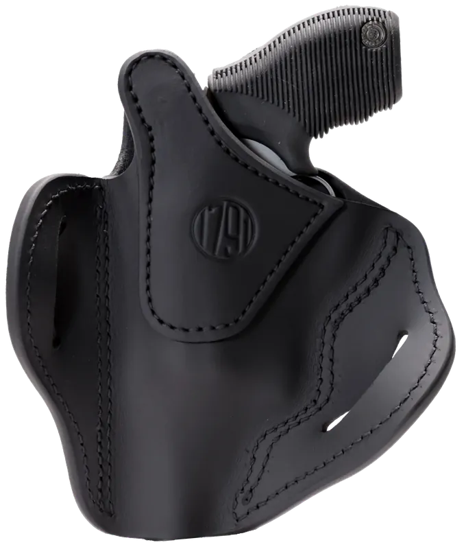 1791 Gunleather RVHX-3 OWB Stealth Black Leather Belt Slide Holster - Right Hand, Size 03