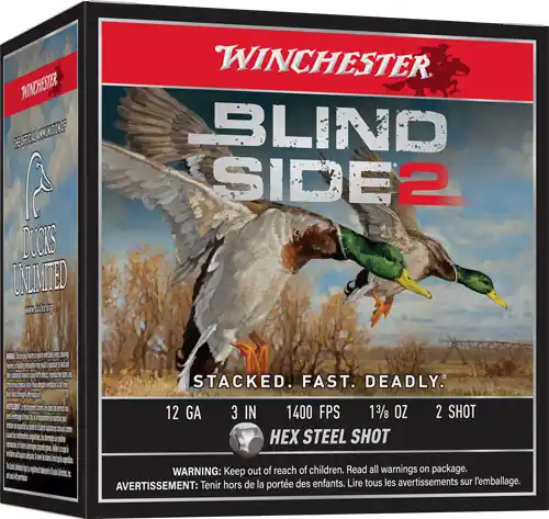 Winchester Blind Side 2 12GA 3" 1-3/8OZ #2 Shot 25 Rounds 10 Boxes/Case