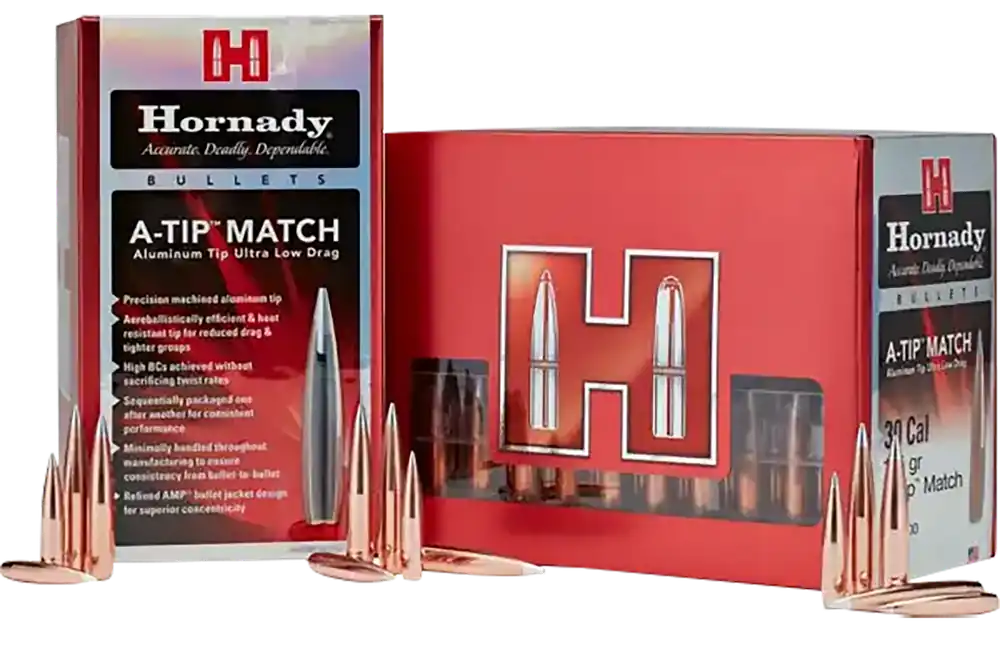 Hornady A-Tip Match .375 Caliber 390 Grain Bullets - 25 Box/10 Case