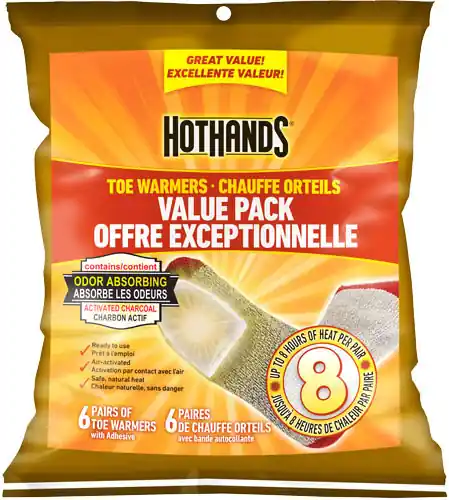 8-Hour Adhesive Toe Warmers Value Pack - 6 Pairs
