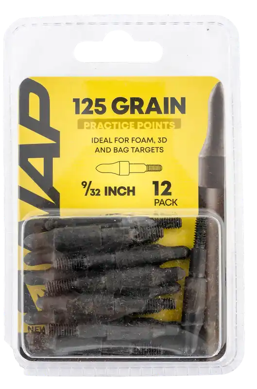 NAP NAP60P3DP932X 3D Practice Points Field Tips Fixed 125 GR Black - 12 Pack