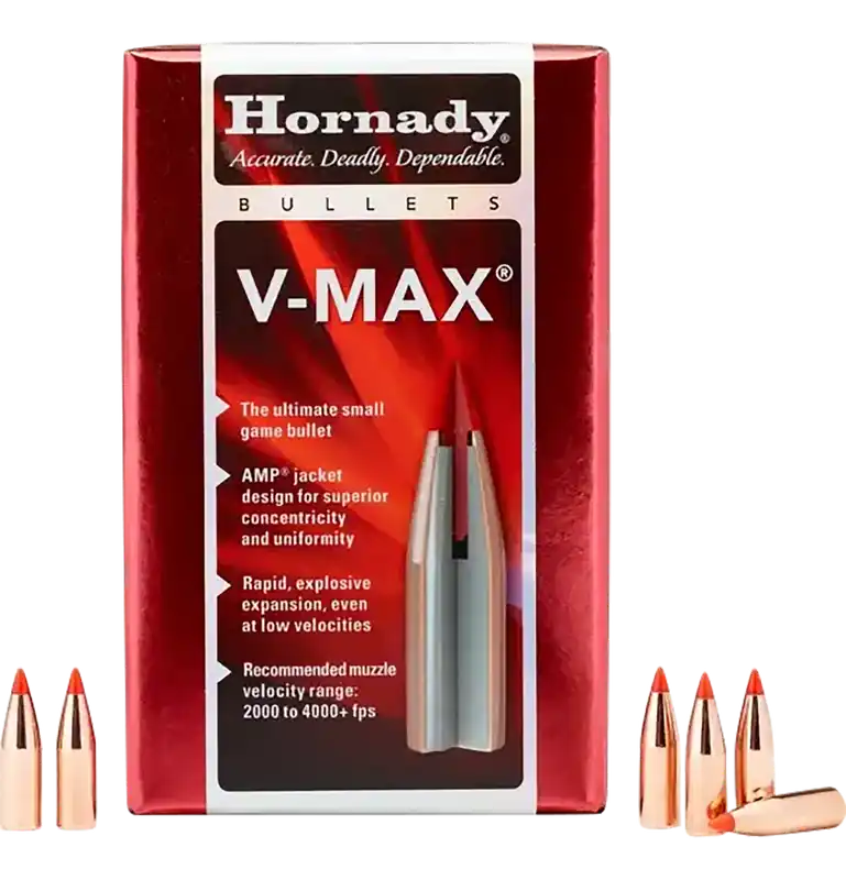 Hornady 17105 V-Max .172 Caliber 25 Grain Bullets - 100 Box/40 Case