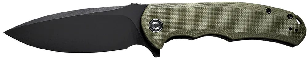 Civivi Praxis C803F Folding Knife with 3.75" Black Stonewashed Blade and OD Green G10 Handle