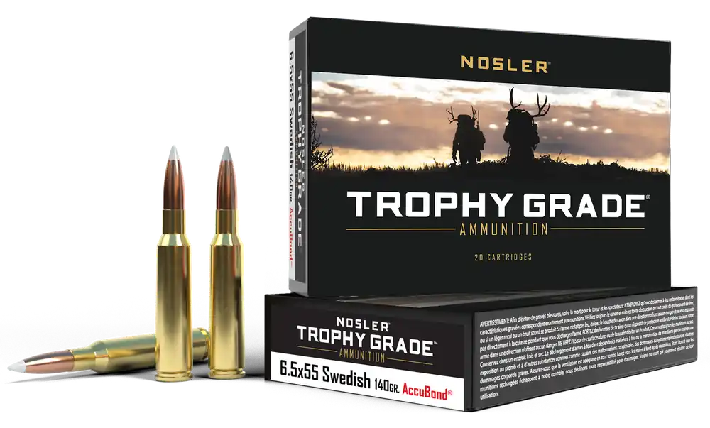 Nosler Trophy Grade 6.5x55 Swedish 140gr AccuBond Ammo - 20 Rounds per Box