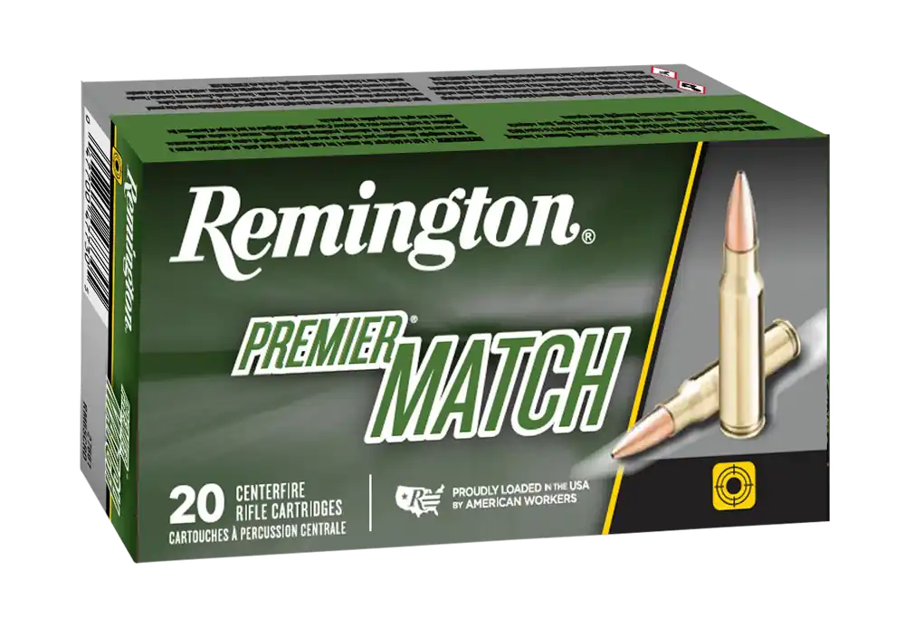 Remington Premier Match 6mm Creedmoor 107gr Sierra MatchKing BTHP Ammo - 20 Rounds per Box