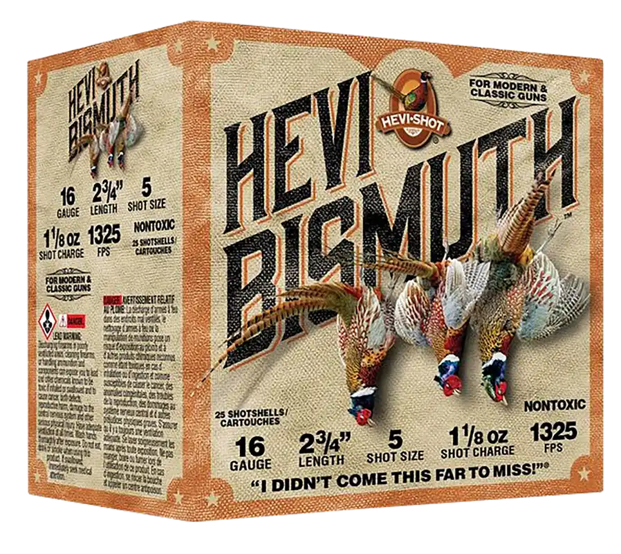 HEVI-Shot HS16715 16 Gauge Bismuth Upland Ammunition - 25 Rounds per Box