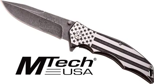 Black/White Flag SSMC MTech 3.75" Drop Point Folder